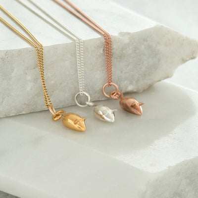 Tiny Mouse Charm Necklace