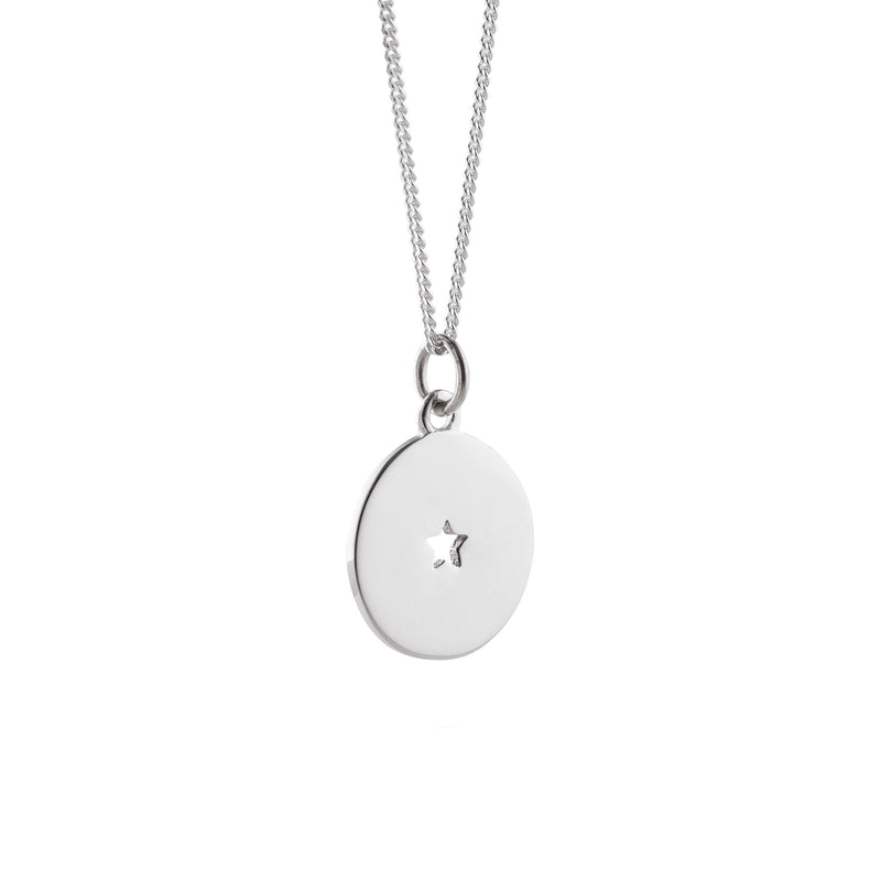Silhouette Necklace with Small Cut-out Star: Sterling Silver