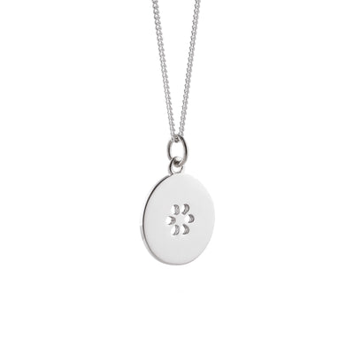 Silhouette Necklace with Small Cut-Out Flower: Sterling Silver