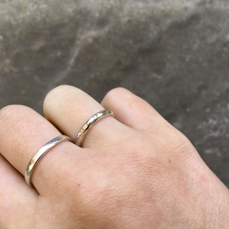Hammered Dome Sterling Silver Stacking Ring
