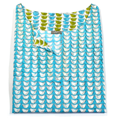 Block Print Tunic - Turquoise Bird Fabric