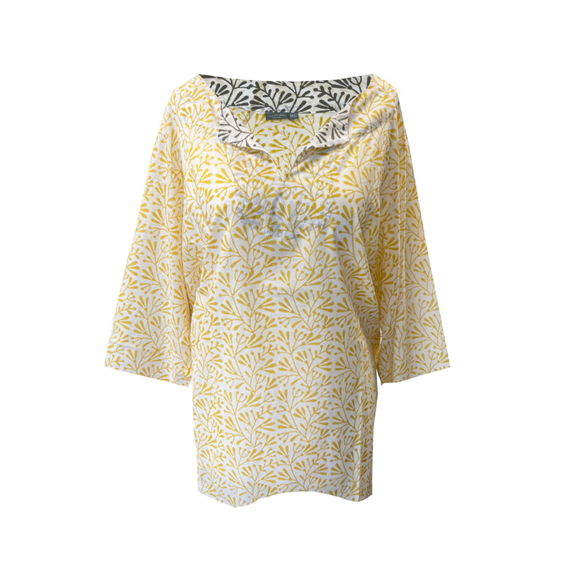 Block Print Tunic - Ochre Bud Fabric