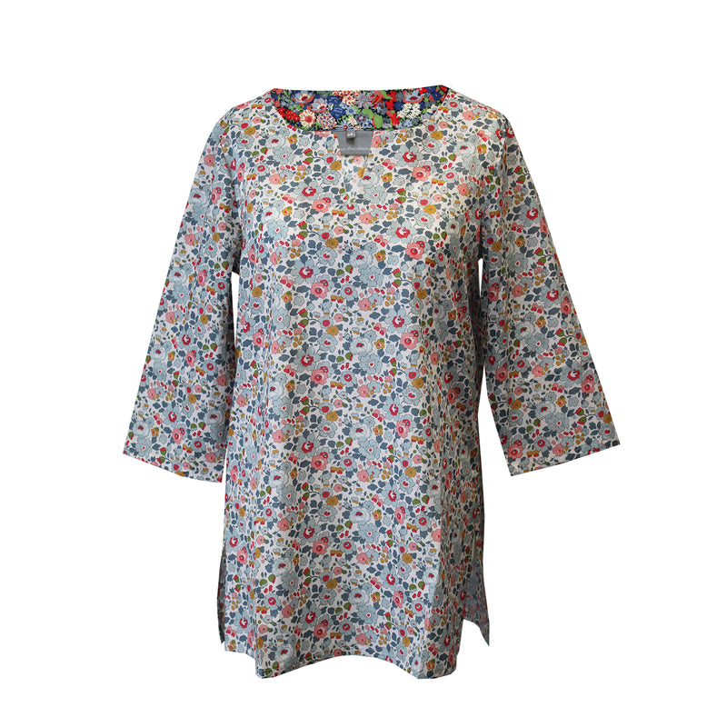 Tunic made with Liberty Fabric: Grey Betsy