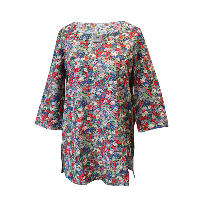 Tunic made with Liberty Fabric: Thorpe Red
