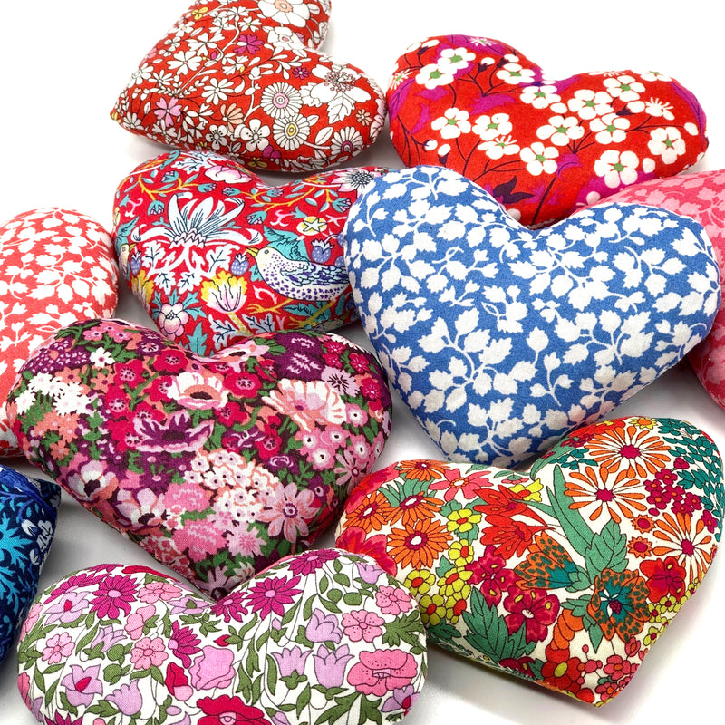 20 Loose Lavender  Hearts - Assorted Liberty Fabrics